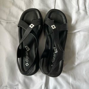 Y2K Dijean Black Platform Sandals